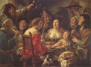Jacob Jordaens The King Drinks Celebration of the Feast of the Epiphany (mk05) oil painting on canvas